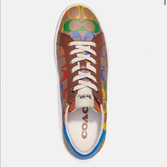 Coach Clip Low Top Sneaker in Rainbow Signature Canvas - Picture 3 of 5